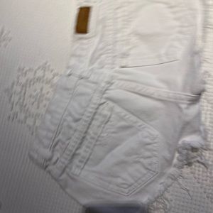 Garage white denim shorts
